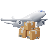Carga aérea internacional con courier Ecuador Avión con cajas de carga representando envíos courier desde Ecuador